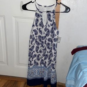 B.Darlin Dress, Size 0, White and Navy Blue